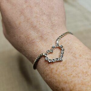 y2k McBling Girly Fairy Preppy Feminine Dainty Rhinestone Heart Dainty Bracelet